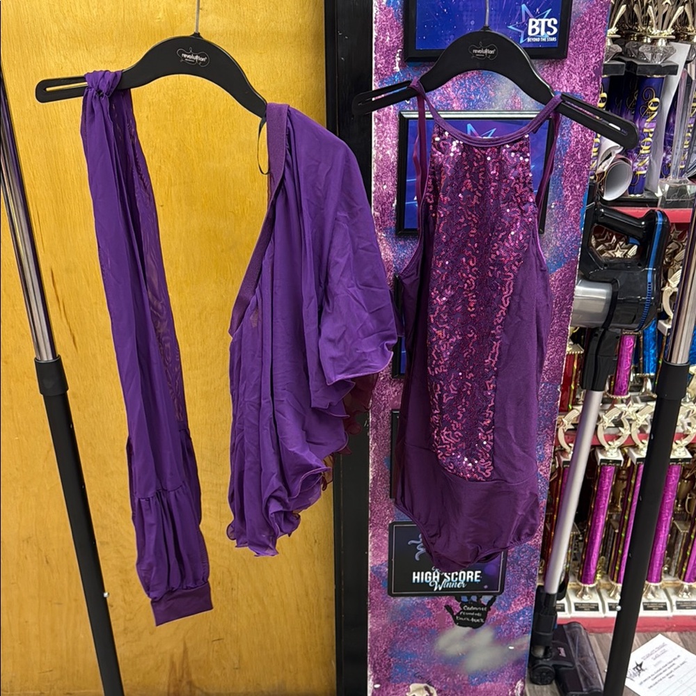 Purple Dance Costume with Sequins